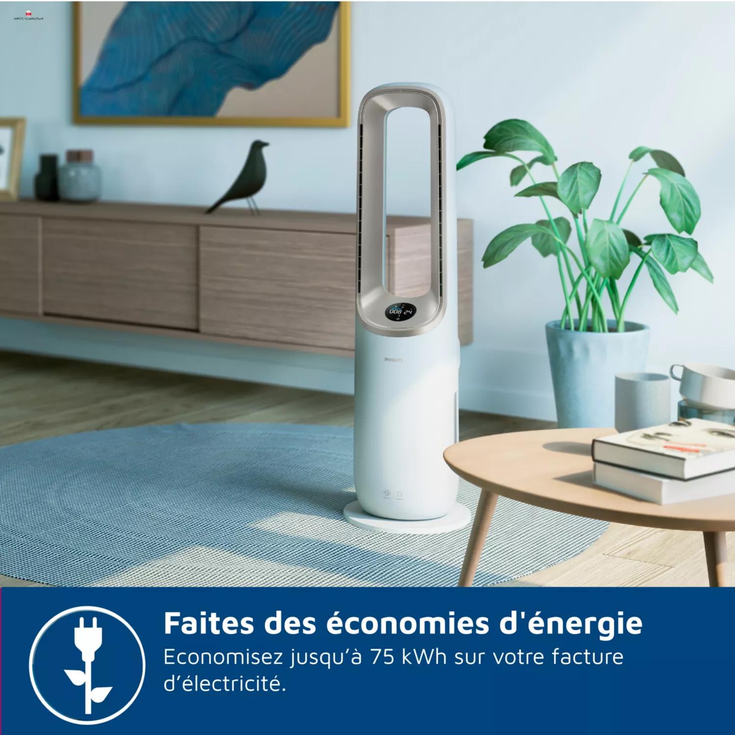 Purificateur d'air, ventilateur, chauffage PHILIPS AMF870/16 3-en-1 Série 8000, jusqu'à 70 m², Blanc – Image 5