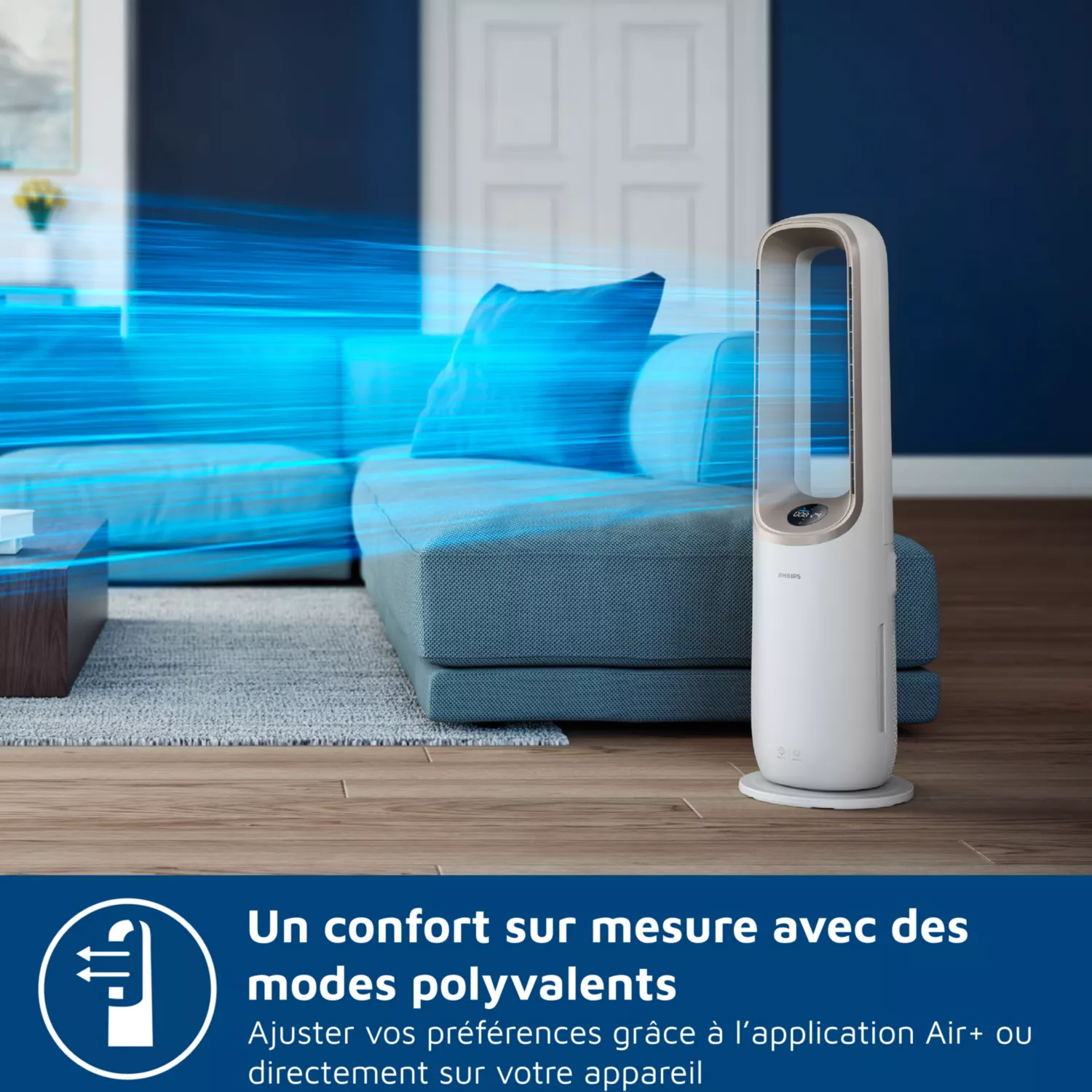 Purificateur d'air, ventilateur, chauffage PHILIPS AMF870/16 3-en-1 Série 8000, jusqu'à 70 m², Blanc – Image 7
