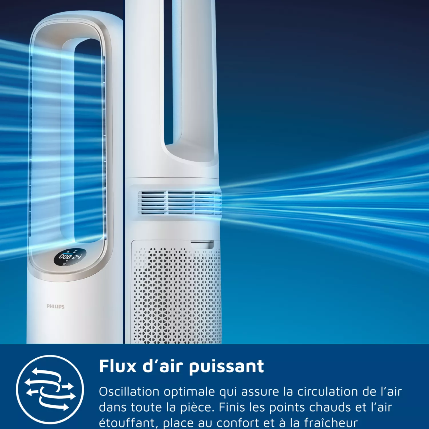Purificateur d'air, ventilateur, chauffage PHILIPS AMF870/16 3-en-1 Série 8000, jusqu'à 70 m², Blanc – Image 8