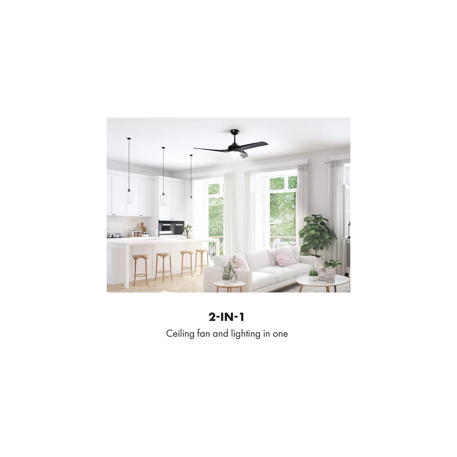 Ventilateur KLARSTEIN Figo - 2 en 1 - 55W - Noir – Image 2