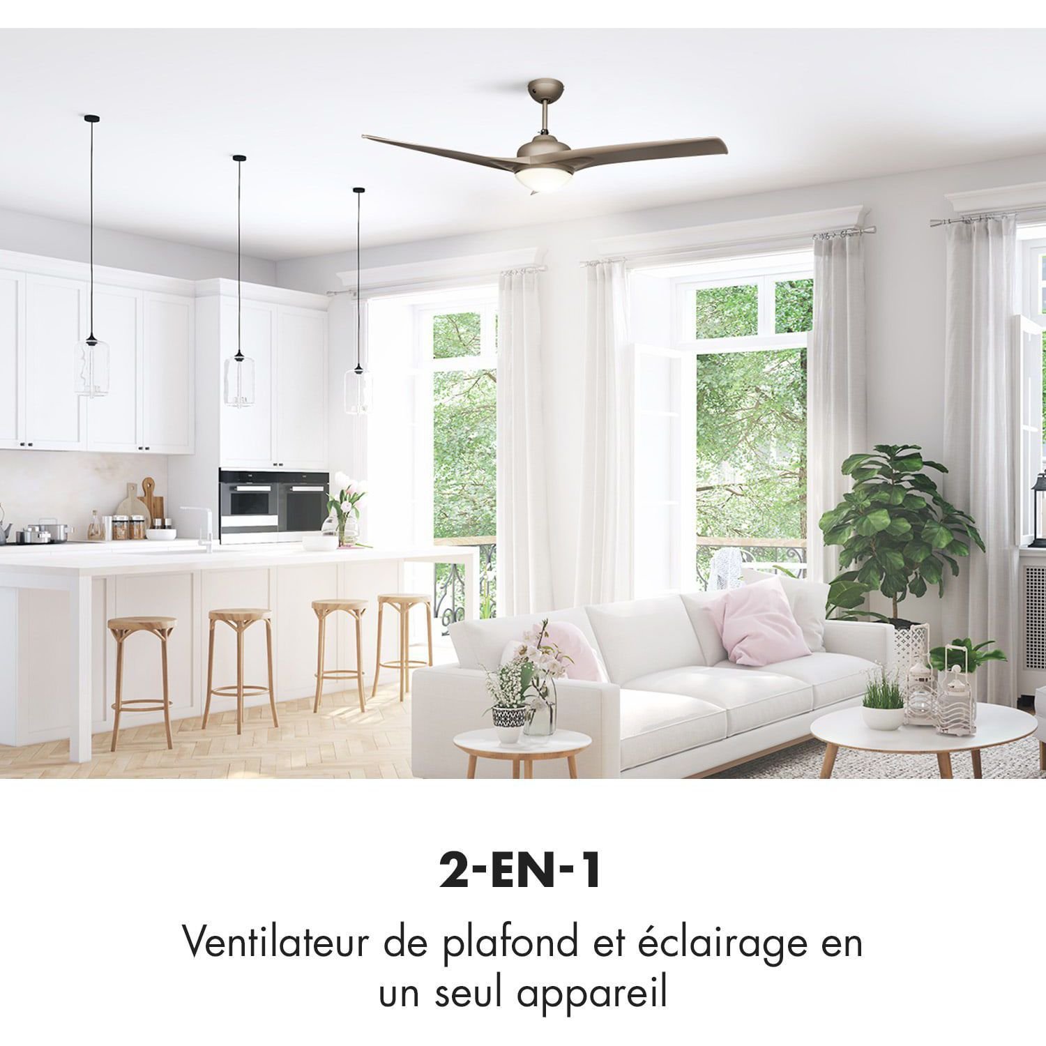 Ventilateur KLARSTEIN Figo - 2 en 1 - 55W - Gris – Image 2