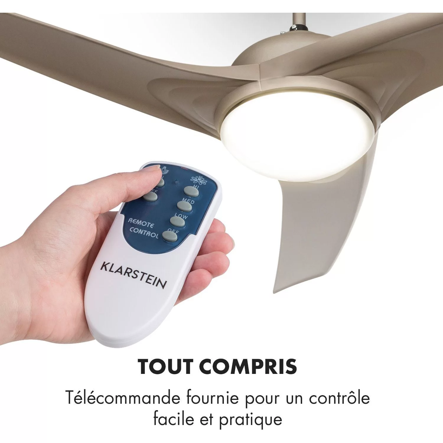 Ventilateur KLARSTEIN Figo - 2 en 1 - 55W - Gris – Image 6