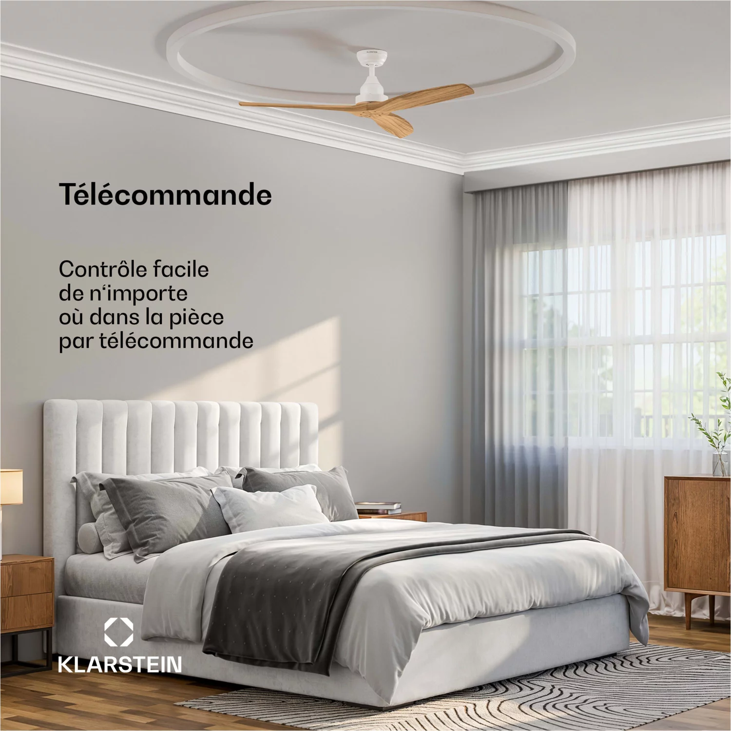 Ventilateur KLARSTEIN Santa Elena 132cm 35W Silencieux Bois – Image 5