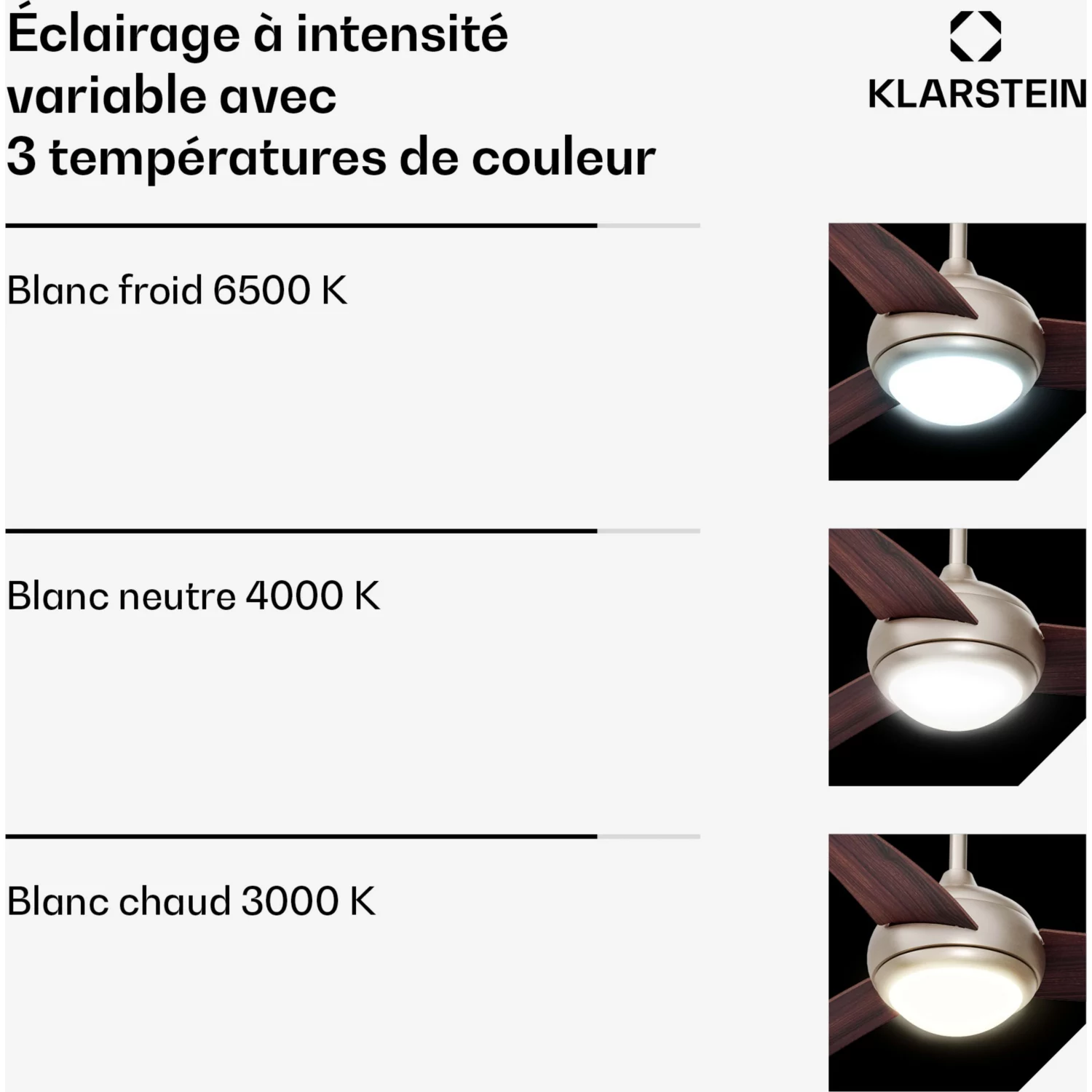 Ventilateur KLARSTEIN El Paso 132cm 35W Silencieux Bois – Image 3