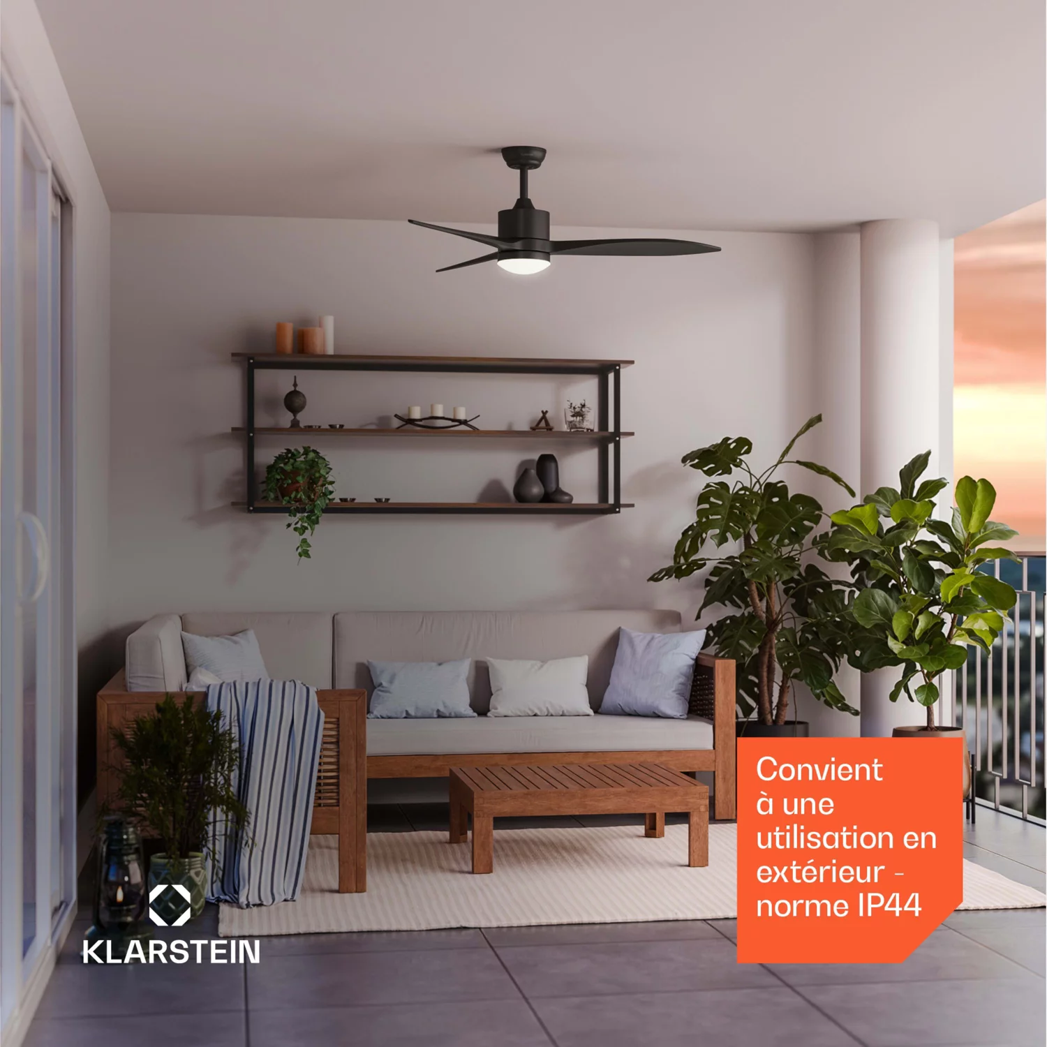 Ventilateur KLARSTEIN SkyBreeze intelligent 132cm 27W LED Noir – Image 6