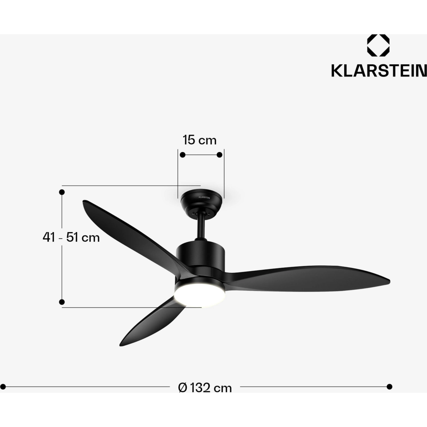 Ventilateur KLARSTEIN SkyBreeze intelligent 132cm 27W LED Noir – Image 8