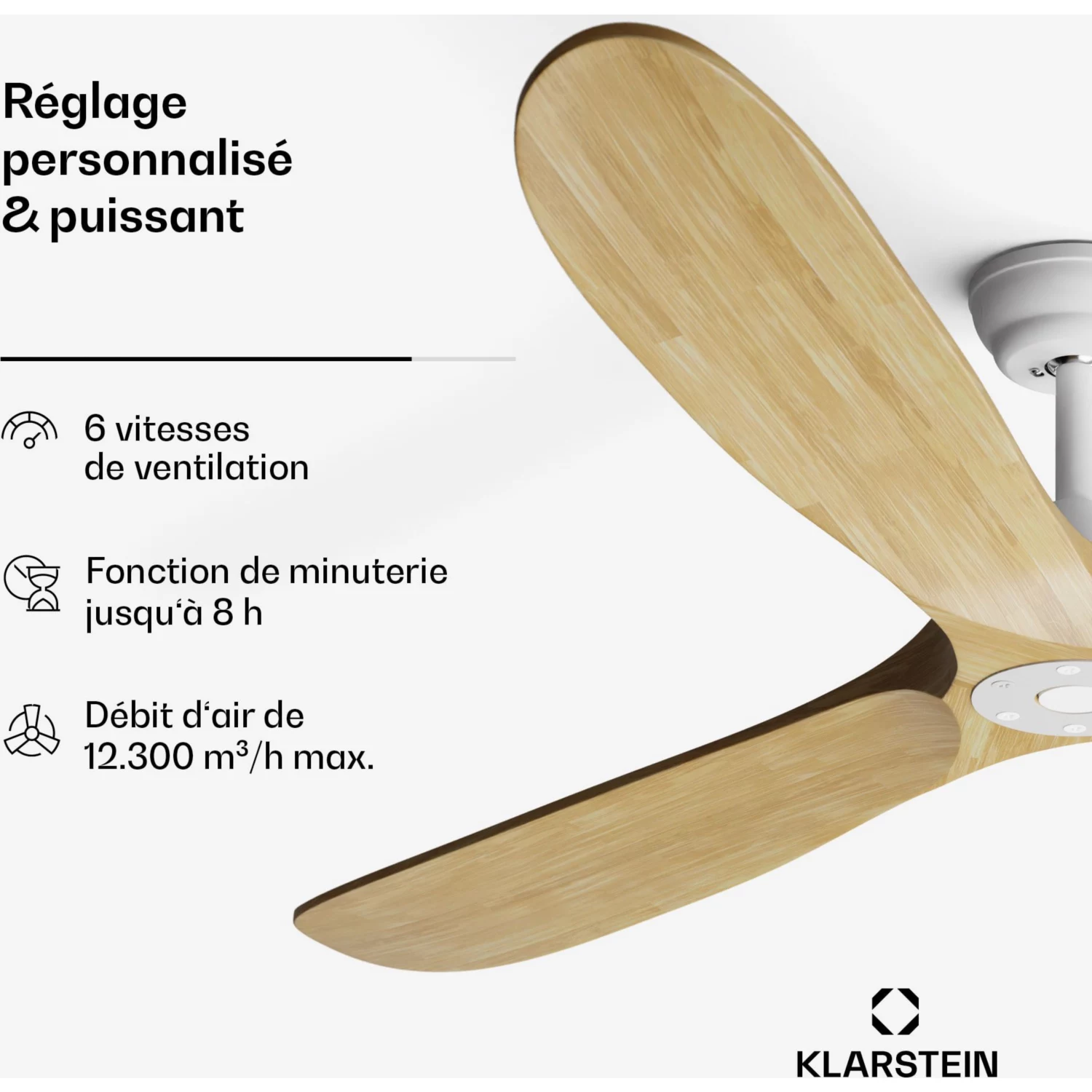 Ventilateur plafonnier Bahama Breeze Smart 12300m³/h bois brut – Image 5