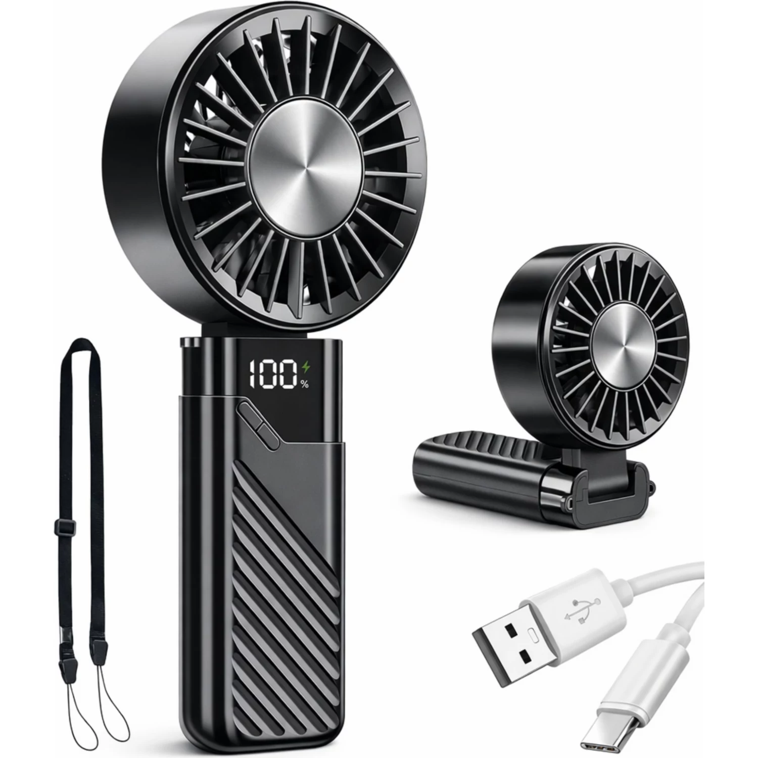 Ventilateur Portable Rechargeable 3en1
