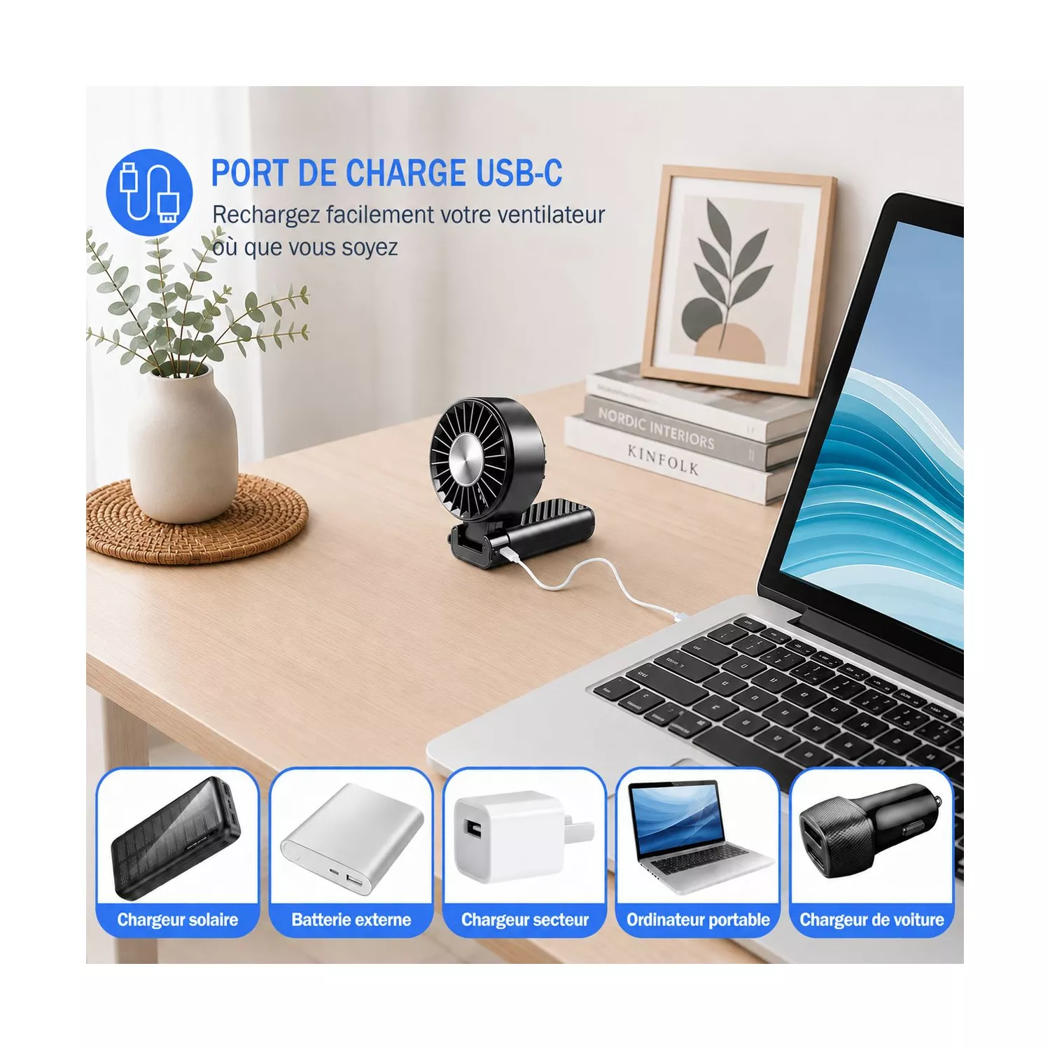 Ventilateur Portable Rechargeable 3en1 – Image 4